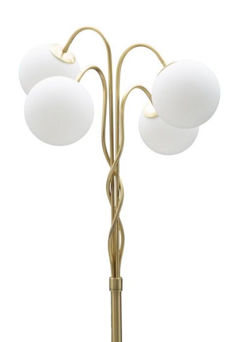 Lampadar Glam, fier/sticla, alb/auriu, 54X176 cm [4]