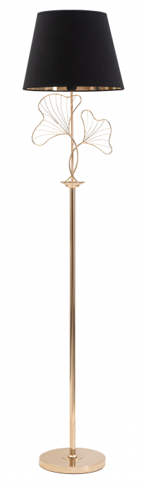 Lampadar Leaves, Fier/PVC/Poliester, Negru/Auriu, 167x38x38 cm [5]