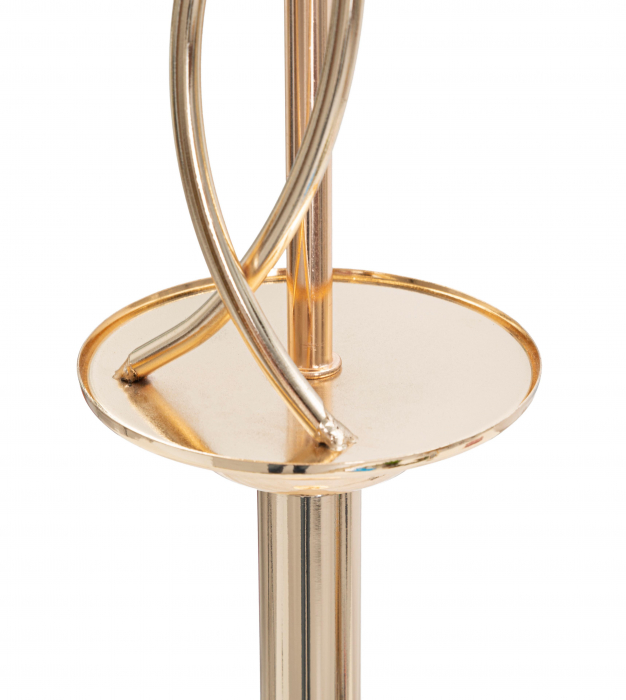 Lampadar Leaves, Fier/PVC/Poliester, Negru/Auriu, 167x38x38 cm [3]