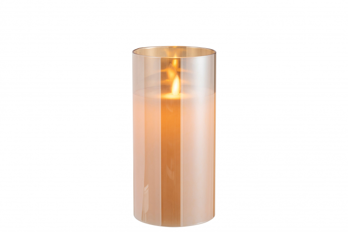 Lumanare LED, Sticla, Auriu, 10x10x20 cm [2]