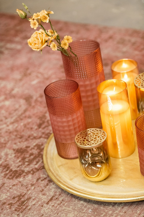 Lumanare LED, Sticla, Auriu, 10x10x20 cm [5]