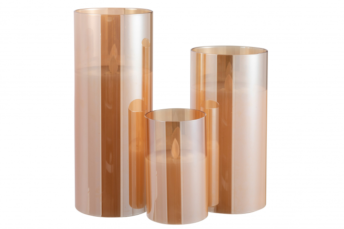 Lumanare LED, Sticla, Auriu, 10x10x25 cm [5]