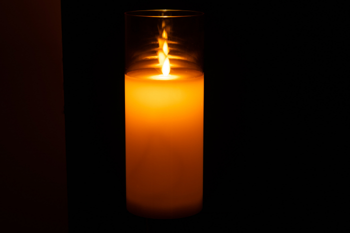 Lumanare LED, Sticla, Auriu, 10x10x25 cm [4]