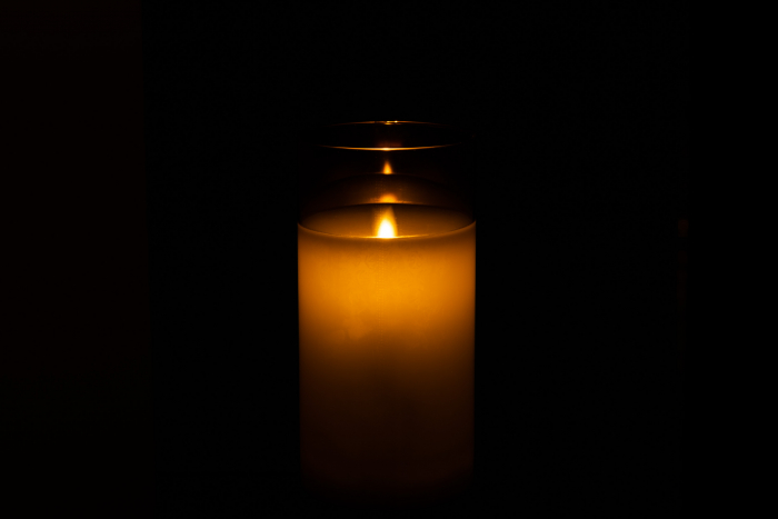 Lumanare LED, Sticla, Gri, 10x10x20 cm [3]