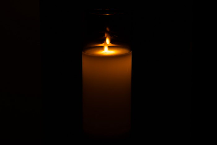 Lumanare LED, Sticla, Gri, 10x10x25 cm [3]