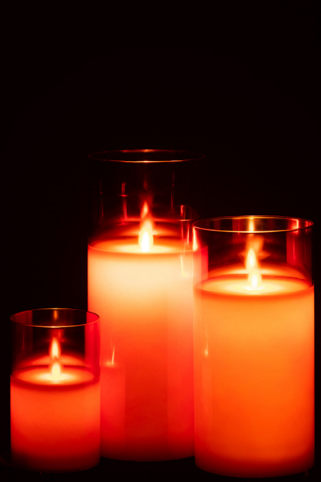 Lumanare LED, Sticla, Rosu, 10x10x25 cm [6]