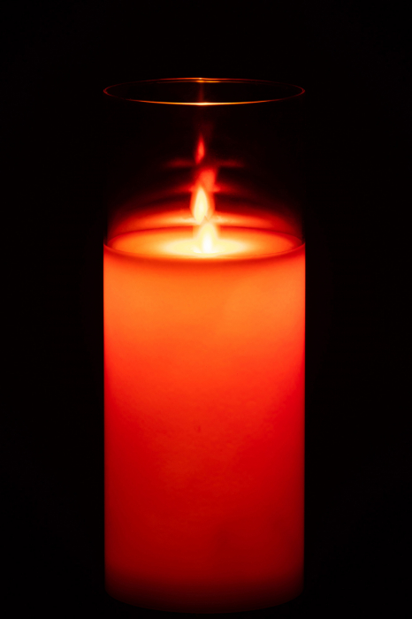 Lumanare LED, Sticla, Rosu, 10x10x25 cm [3]