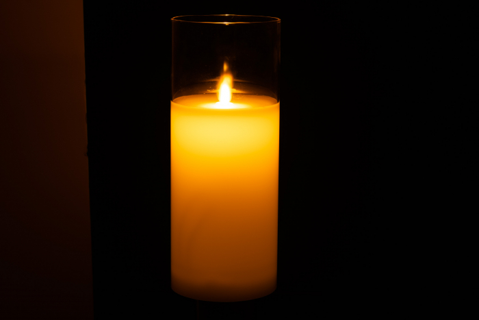 Lumanare LED, Sticla, Transparent, 10x10x25 cm [3]