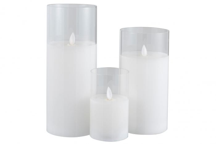 Lumanare LED, Sticla, Transparent, 10x10x25 cm [4]