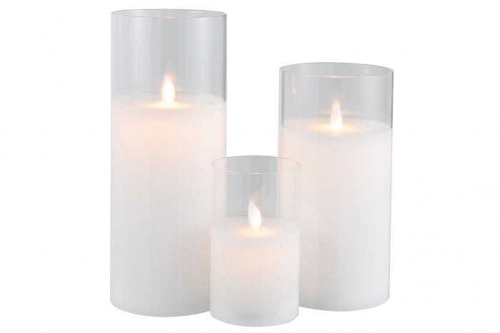 Lumanare LED, Sticla, Transparent, 10x10x25 cm [5]