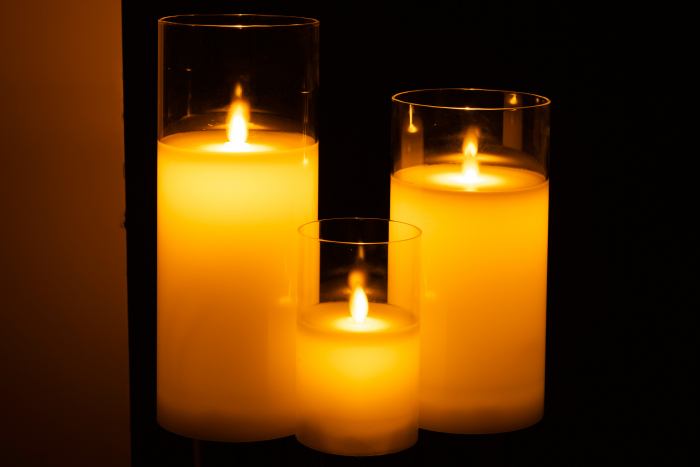 Lumanare LED, Sticla, Transparent, 10x10x25 cm [6]