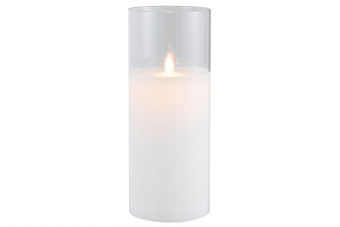 Lumanare LED, Sticla, Transparent, 10x10x25 cm [2]