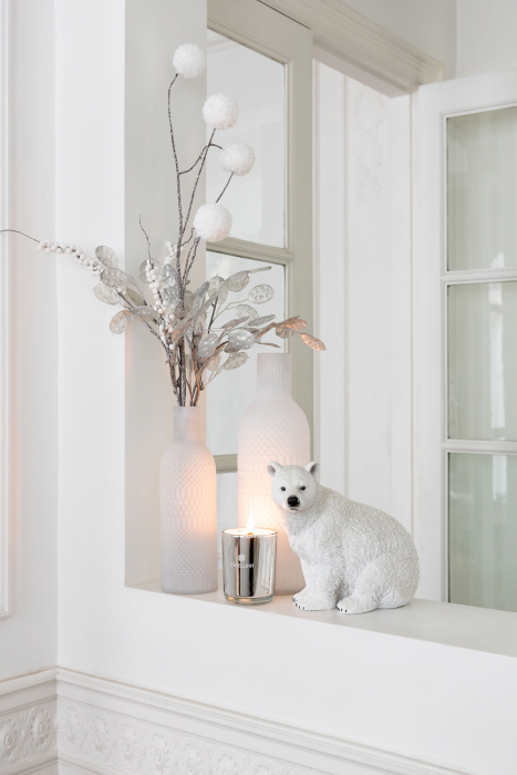 Lumanare parfumata, Sticla, Argintiu, 9x9x12 cm [2]