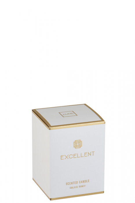 Lumanare parfumata, Sticla, Auriu, 9x9x12 cm [3]