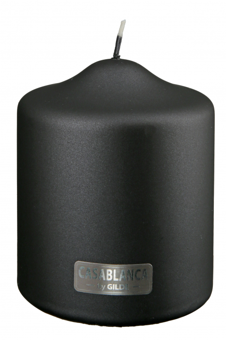 Lumanare Pilar, Ceara, Negru metalic, 10x8 cm [2]