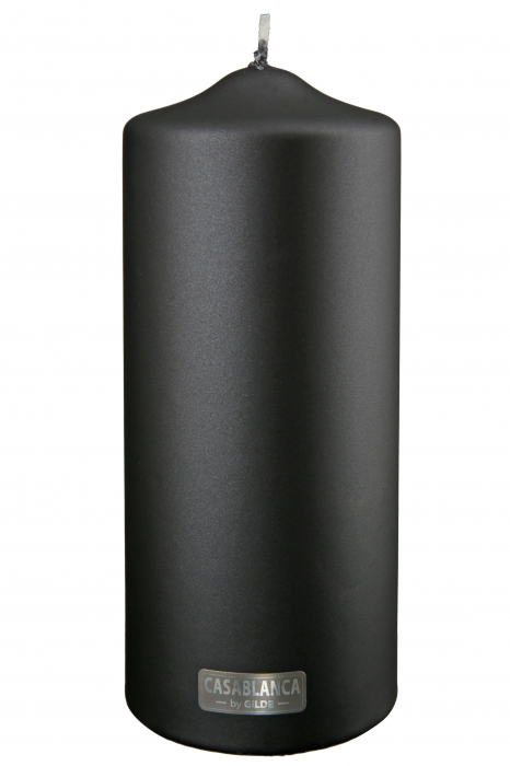 Lumanare Pilar, Ceara, Negru metalic, 20x8 cm [2]