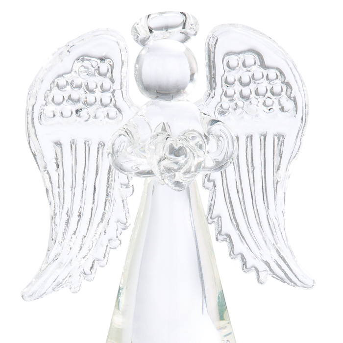 Lumina de vis, Figurina, Inger, „Iarna”, Sticla, verde, alb, PU 6, L. 7,5 cm, L. 7,5 cm, H 15,5 cm [3]