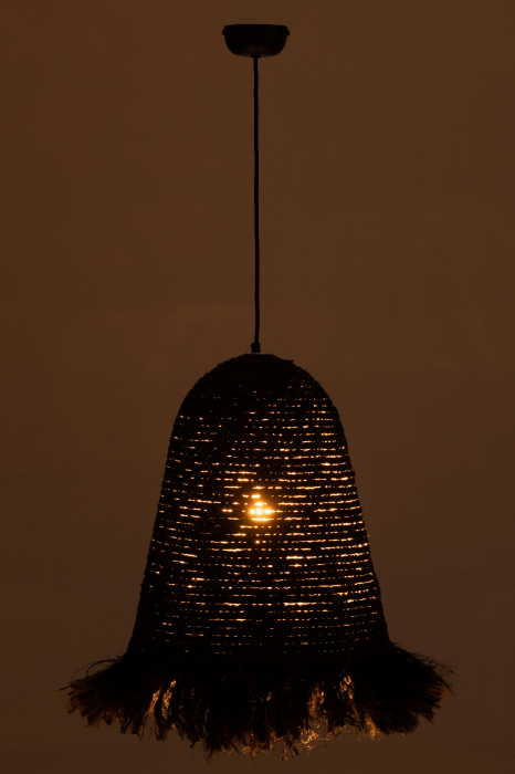 Lustra Ozie, Rattan/Bambus, Negru, 44x44x52 cm [3]