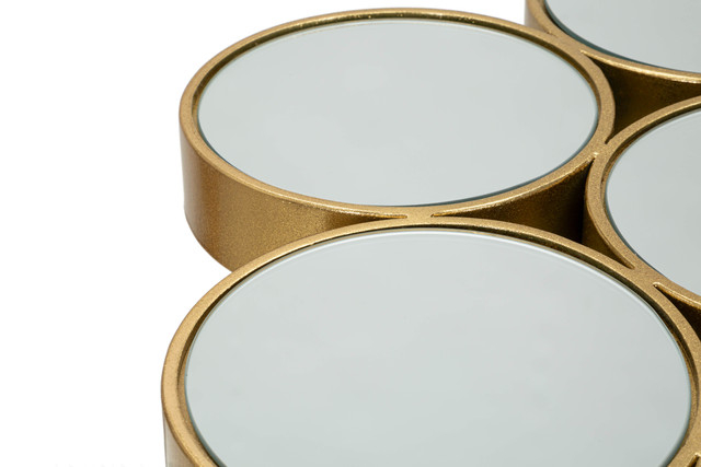 Masa Buttle, Fier/MDF/Oglinda, Auriu, 70x100x55 cm [7]