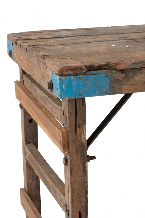 Masa consola Aged, Lemn, Maro, 152x58x70.5 cm [5]