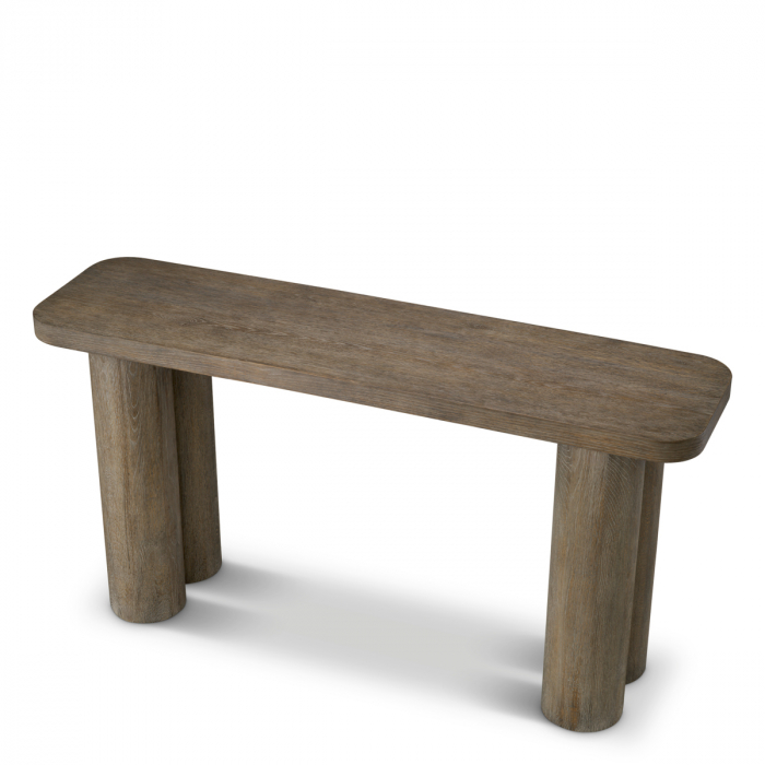 Masa consola Lindbrook, furnir din stejar, silverstone, Dims: L. 150 | W. 40 | H. 76.5 (CM) [3]