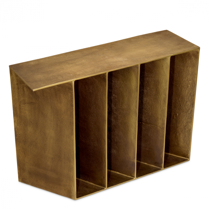 Masa consola San Vito, finisaj din alamă cu aspect vintage, Dims: W. 104 | D. 33 | H. 76.5 (CM) [2]