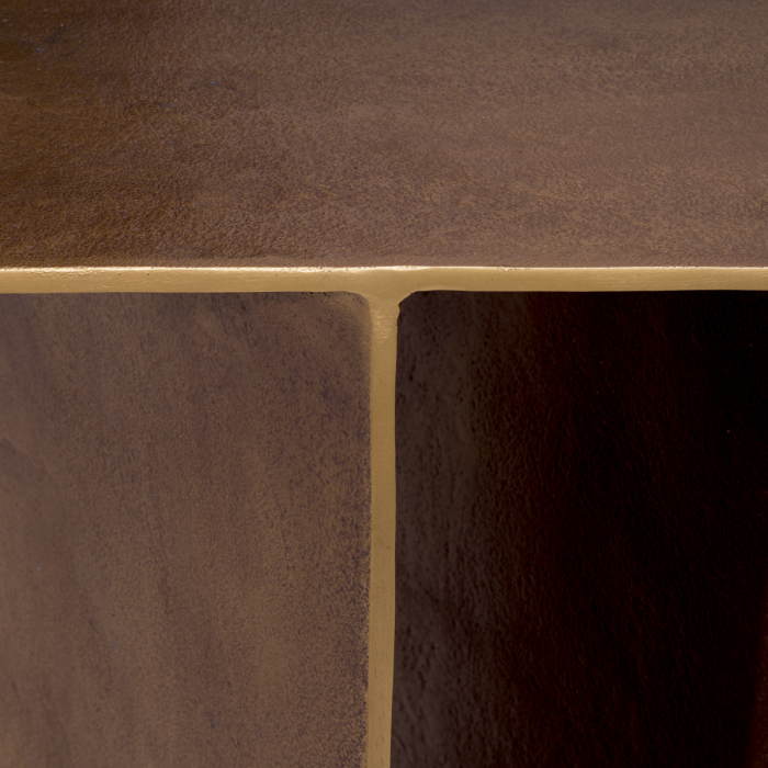 Masa consola San Vito, finisaj din alamă cu aspect vintage, Dims: W. 104 | D. 33 | H. 76.5 (CM) [6]