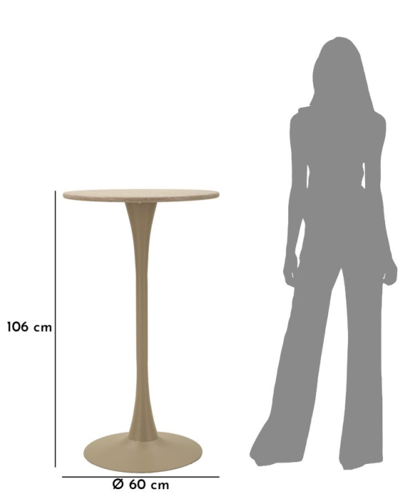 Masa de bar Alaska crem ø 60x106 cm [7]