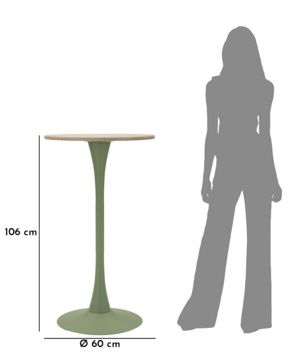 Masa de bar Alaska verde ø 60x106 cm [7]