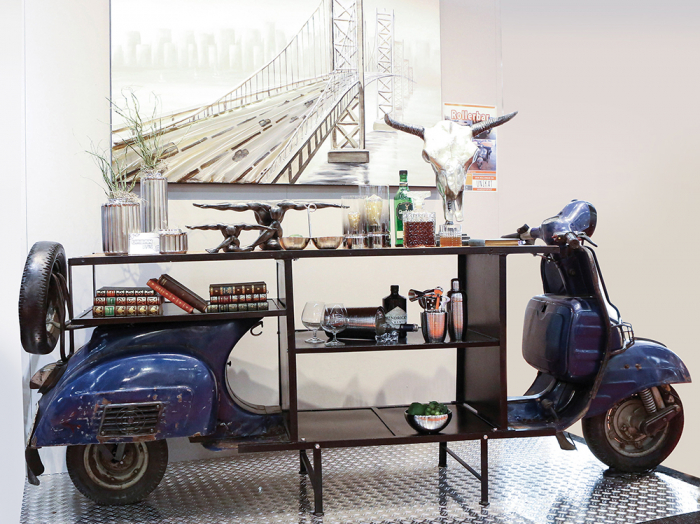 Masa de bar Scooter bar, metal/mango, 260x70x113 cm [8]