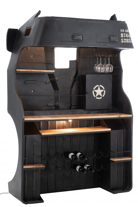 Masa de bar Truck, Metal, Negru, 220x148x69 cm [10]