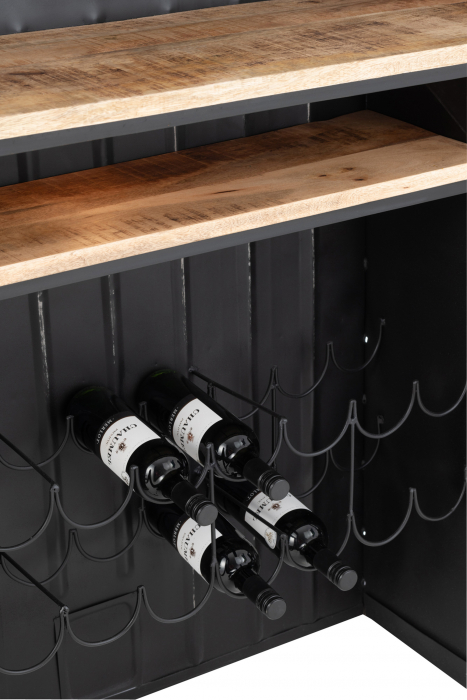 Masa de bar Truck, Metal, Negru, 220x148x69 cm [8]