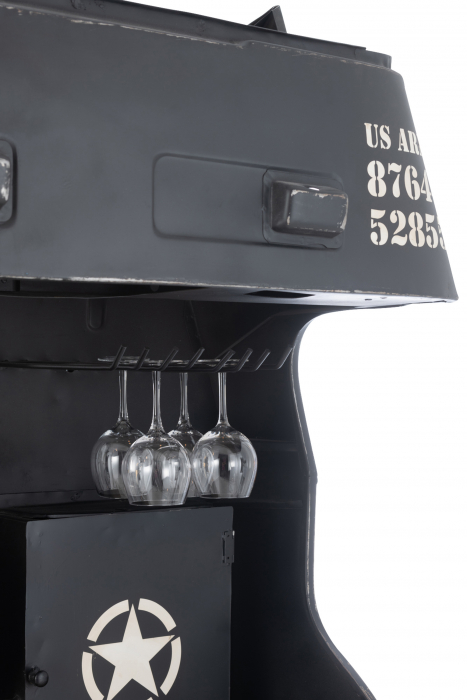Masa de bar Truck, Metal, Negru, 220x148x69 cm [7]