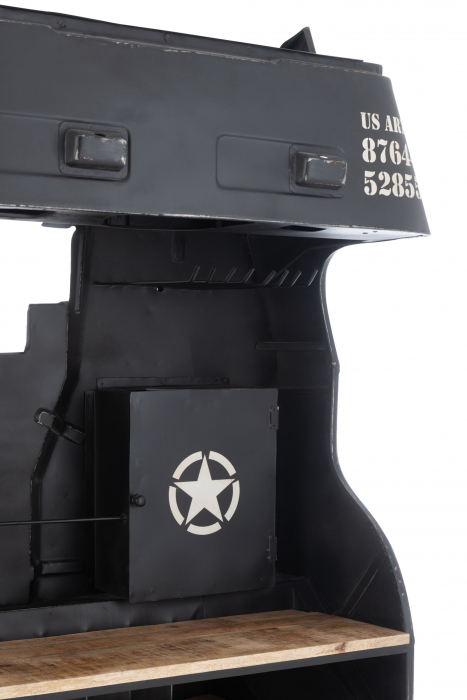 Masa de bar Truck, Metal, Negru, 220x148x69 cm [6]