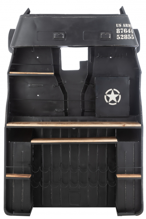 Masa de bar Truck, Metal, Negru, 220x148x69 cm [3]