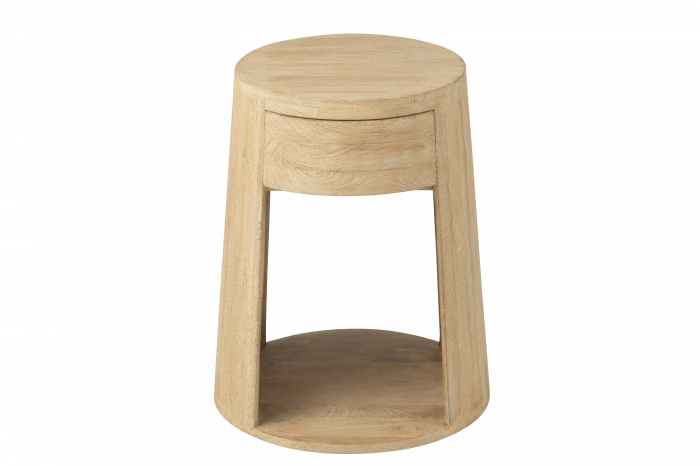 Masa laterala / noptiera Drawn cu sertar, Lemn de Mango/Mdf Natur [5]