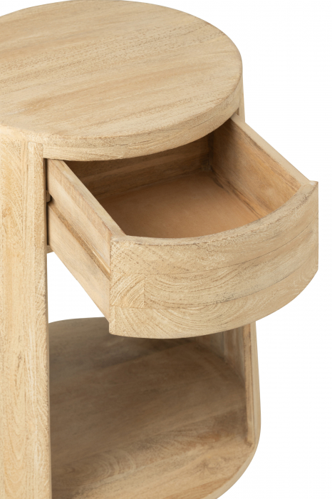 Masa laterala / noptiera Drawn cu sertar, Lemn de Mango/Mdf Natur [3]