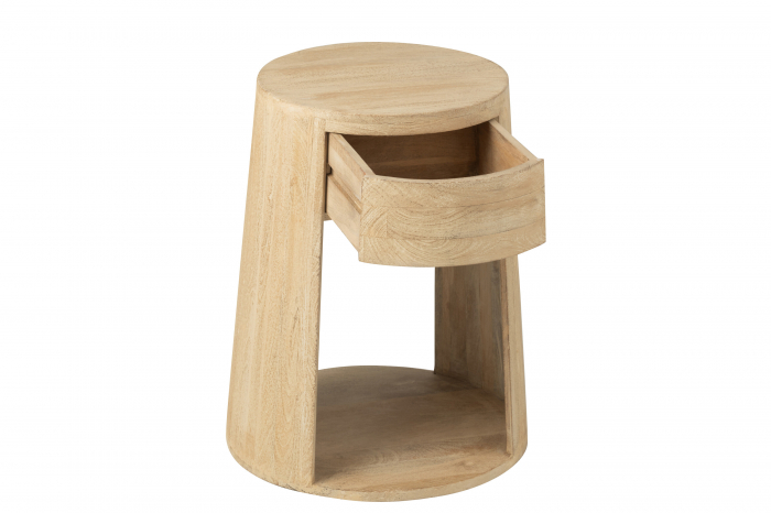 Masa laterala / noptiera Drawn cu sertar, Lemn de Mango/Mdf Natur [15]