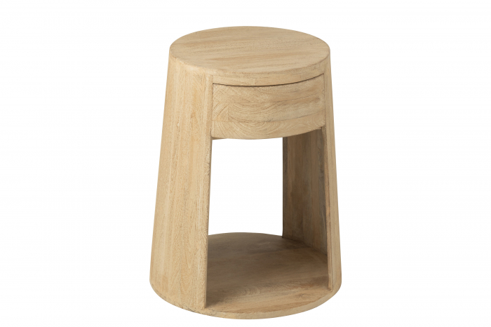 Masa laterala / noptiera Drawn cu sertar, Lemn de Mango/Mdf Natur [4]