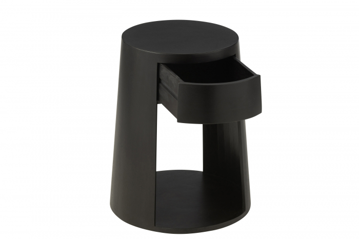 Masa laterala / noptiera Drawn cu sertar, Lemn de Mango/Mdf Negru [15]