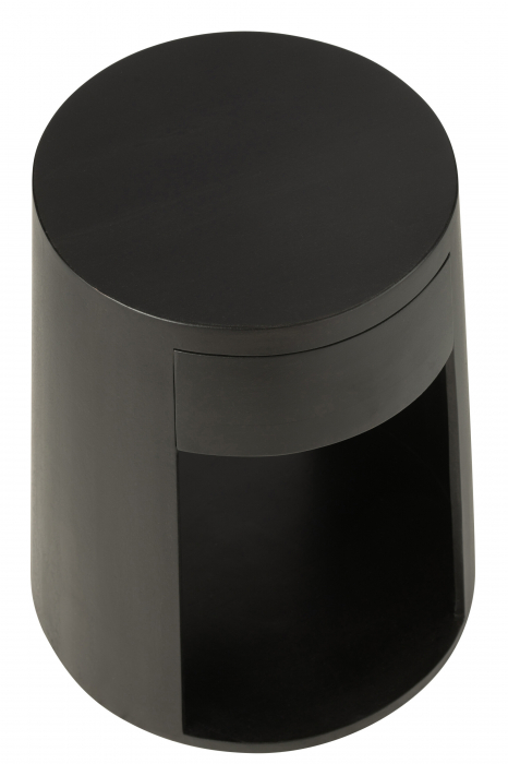 Masa laterala / noptiera Drawn cu sertar, Lemn de Mango/Mdf Negru [13]