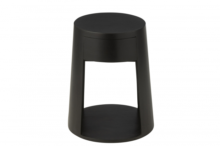 Masa laterala / noptiera Drawn cu sertar, Lemn de Mango/Mdf Negru [9]