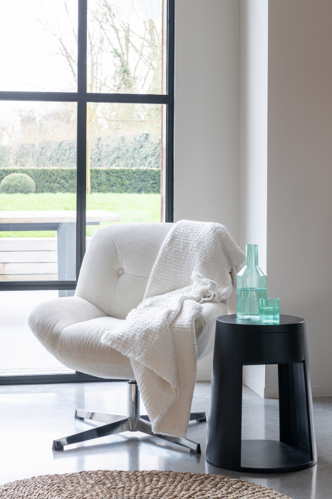 Masa laterala / noptiera Drawn cu sertar, Lemn de Mango/Mdf Negru [16]