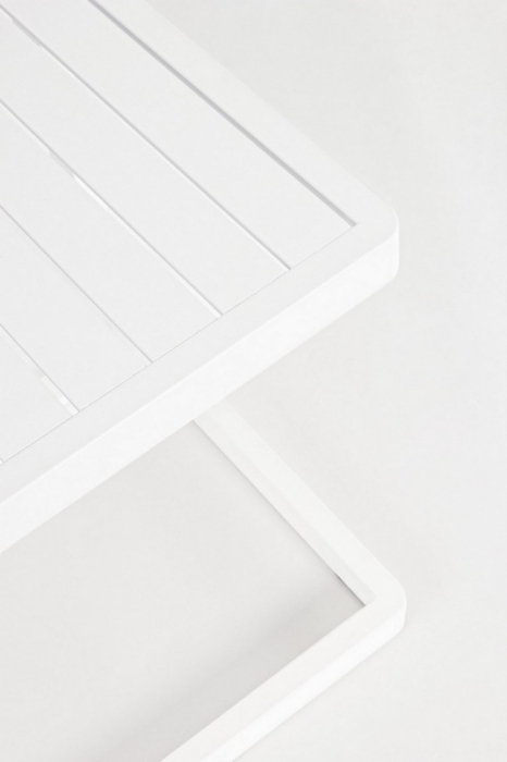 Masa de cafea KONNOR, aluminiu, alb, 40x40x45cm [5]