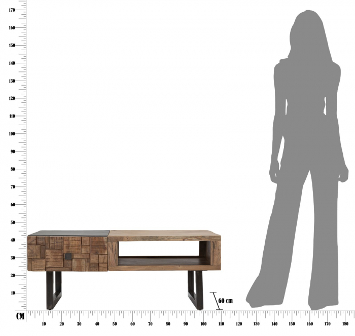 Masa de cafea, MUMBAI, cm 110x60x43 (lemn de salcâm ) [8]