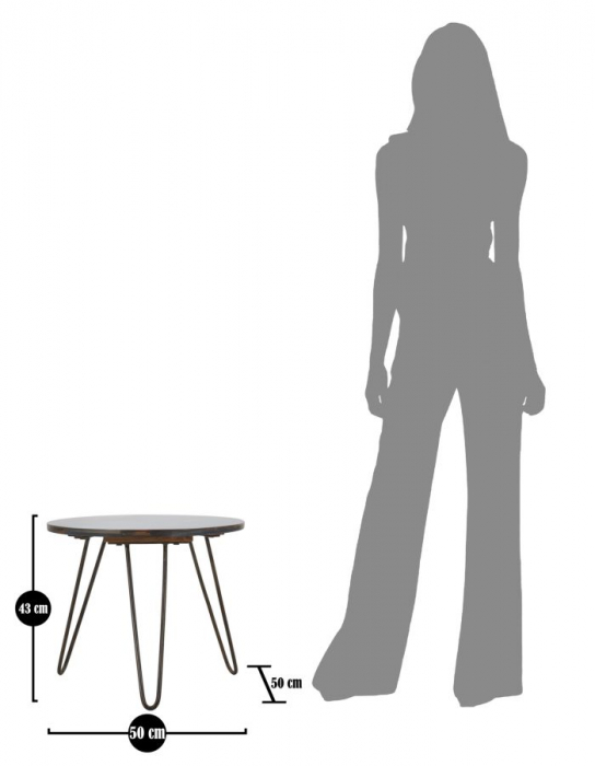 Masa de cafea, MUSTANG cm ø 50x45 (lemn de salcâm ) [6]