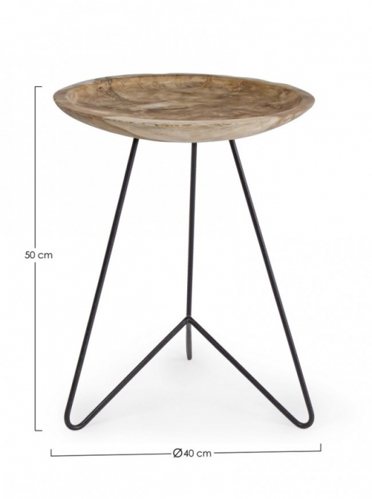 Masa de cafea ZAHIRA, lemn, maro, 40x50cm [2]