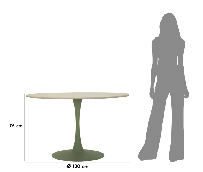 Masa de dining Stockholm verde, ø 120x76 cm [7]