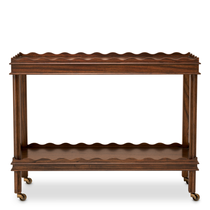 Masa de servire cu roti Harrold cu finisaj clasic maro |L. 116 | W. 42 | H. 86.5 cm  [4]