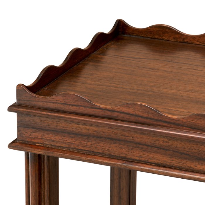 Masa de servire cu roti Harrold cu finisaj clasic maro |L. 116 | W. 42 | H. 86.5 cm  [5]